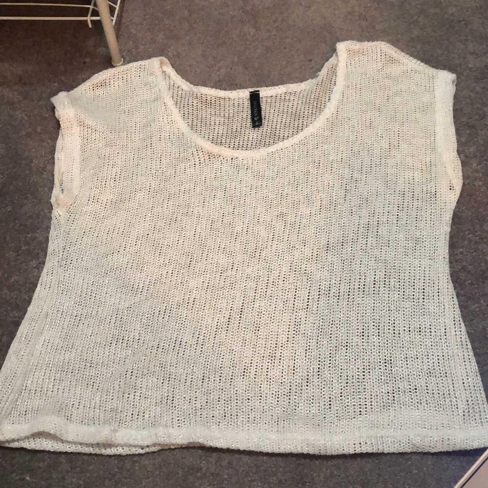white mesh stretchy top